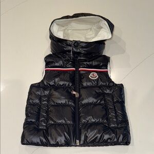Baby Moncler Navy  Puffer Vest with Hood 12/18m
